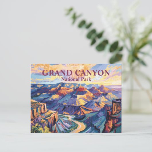 Van Gogh Grand Canyon Hopi Point Zonsondergang Kle Briefkaart (Staand voorkant)