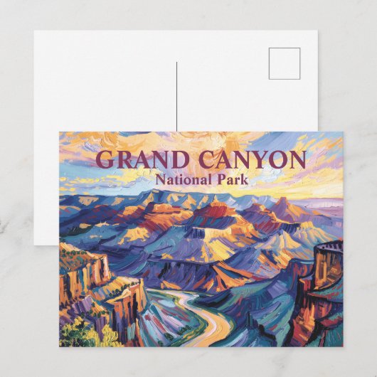 Van Gogh Grand Canyon Hopi Point Zonsondergang Kle Briefkaart (Voorkant / Achterkant)