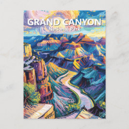 Van Gogh Grand Canyon Zonsondergang Kleurrijke oli Briefkaart