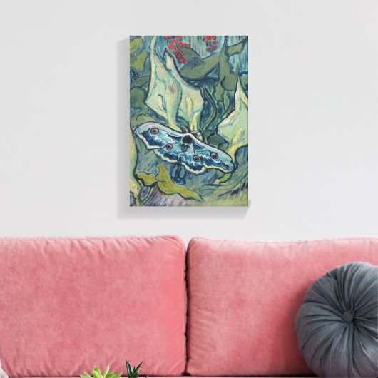 Van Gogh  Great Peacock Moth Canvas Afdruk (Insitu (Woonkamer))