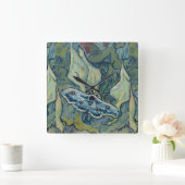 Van Gogh  Great Peacock Moth Vierkante Klok (Huis)