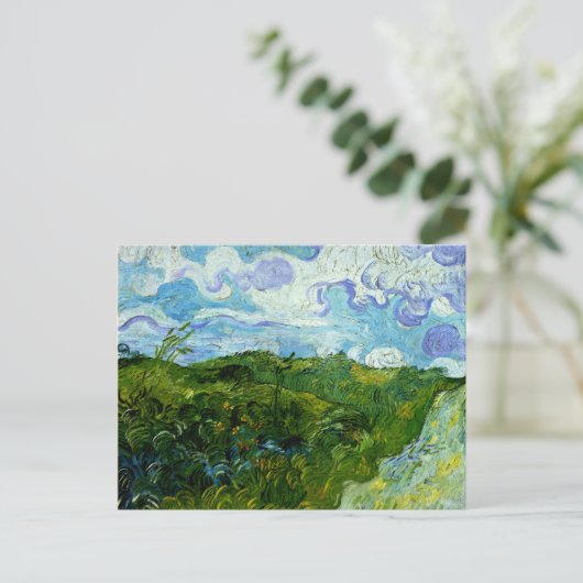 Van Gogh - Green Wheat Fields Briefkaart (Staand voorkant)