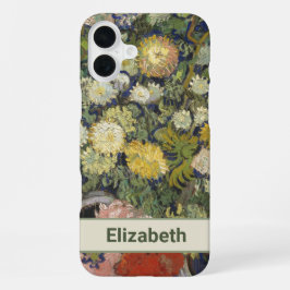  Van Gogh Groen Wit Geel Bloemen Naam iPhone 16 Plus Hoesje