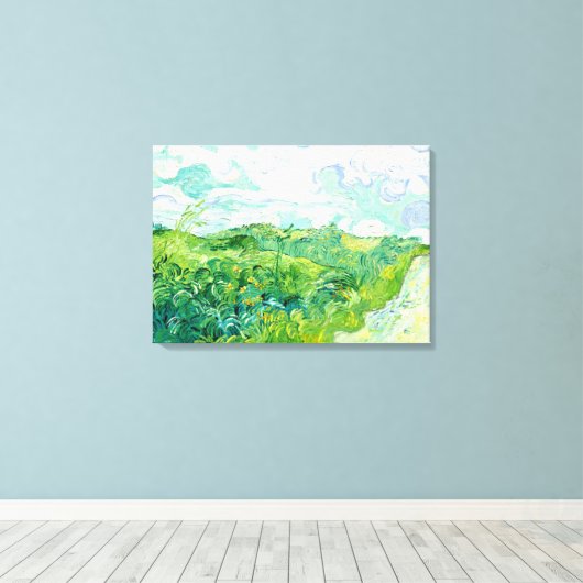 Van Gogh - Groene Tarwevelden, Auvers Canvas Afdruk (Insitu (Houten vloer))