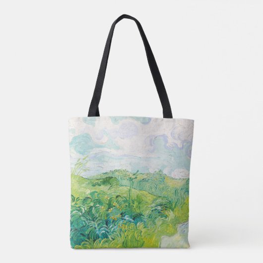 Van Gogh Groene Tarwevelden Auvers. impressionisme Tote Bag (Achterkant)
