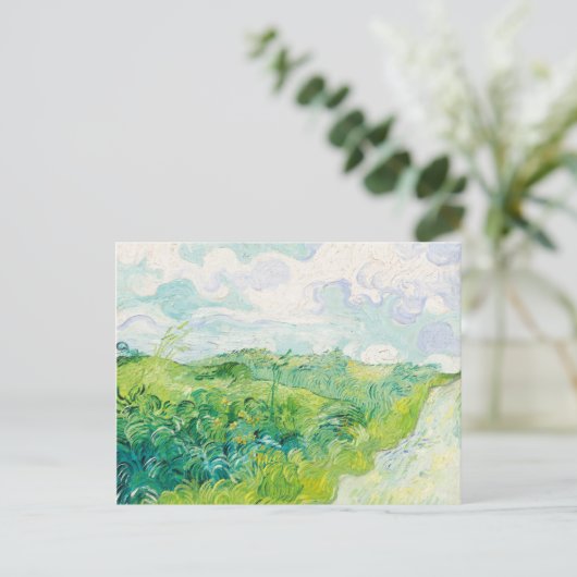 Van Gogh. Groene Wheat Fields auvers. Impressionis Briefkaart (Staand voorkant)