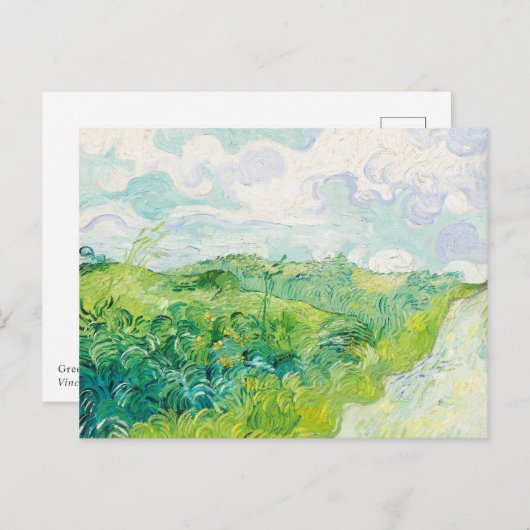 Van Gogh. Groene Wheat Fields auvers. Impressionis Briefkaart (Voorkant / Achterkant)