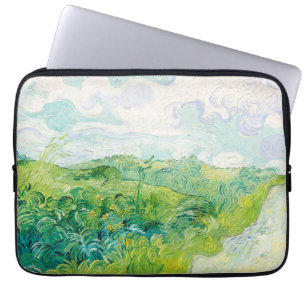 Van Gogh. Groene Wheat Fields auvers. Impressionis Laptop Sleeve