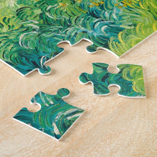 Van Gogh. Groene Wheat Fields auvers. Impressionis Legpuzzel (Zijkant)