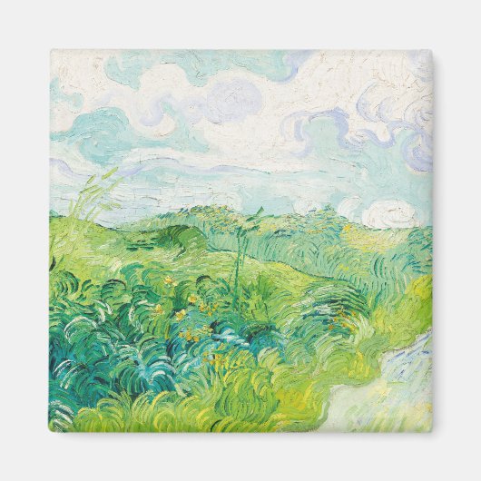 Van Gogh. Groene Wheat Fields auvers. Impressionis Magneet (Voorkant)
