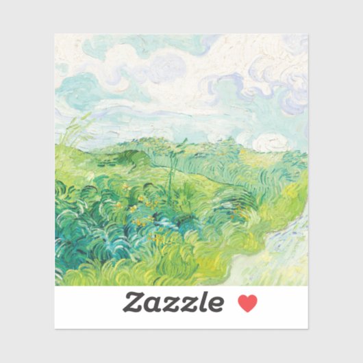 Van Gogh. Groene Wheat Fields auvers. Impressionis Sticker (Vel)