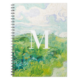 Van Gogh. Groene Wheat Fields, Auvers. Monogram Notitieboek
