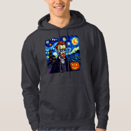 Van Gogh Halloweenportret – Sterrennacht met Pu Hoodie