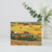 Van Gogh - Harvest in La Crau met Montmajour, Briefkaart (Staand voorkant)