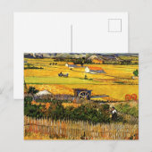 Van Gogh - Harvest in La Crau met Montmajour, Briefkaart (Voorkant / Achterkant)