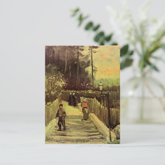 Van Gogh - Hellend pad in Montmarte Briefkaart (Staand voorkant)
