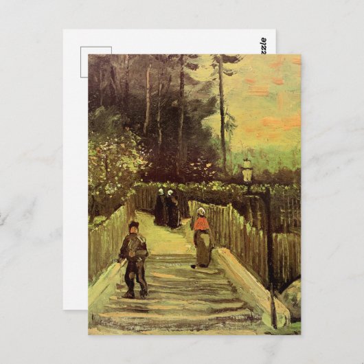 Van Gogh - Hellend pad in Montmarte Briefkaart (Voorkant / Achterkant)