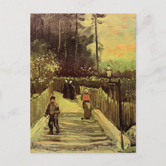 Van Gogh - Hellend pad in Montmarte Briefkaart (Voorkant)