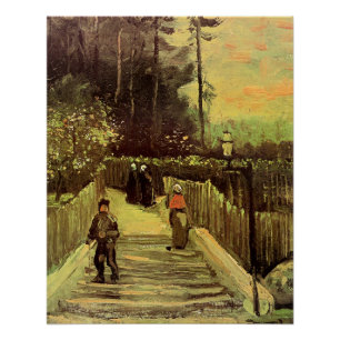 Van Gogh - Hellend pad in Montmarte Perfect Poster