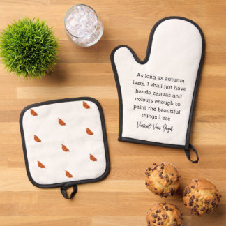 Van Gogh Herfst Citaat Decor Voor Thuis Ovenwant & Pannenlap Set