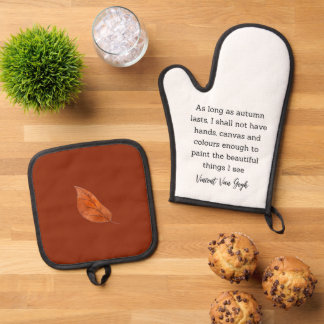 Van Gogh Herfst Citaat Decoratie voor Thuis Ovenwant & Pannenlap Set