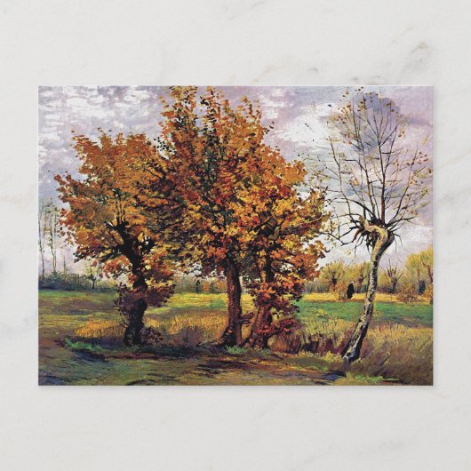 Van Gogh - Herfstlandschap met vier bomen Briefkaart (Voorkant)