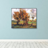 Van Gogh - Herfstlandschap met vier bomen Canvas Afdruk (Insitu (Houten vloer))