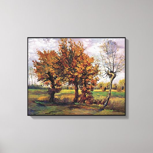 Van Gogh - Herfstlandschap met vier bomen Canvas Afdruk (Voorkant)