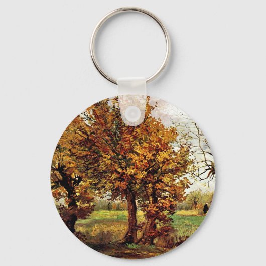 Van Gogh - Herfstlandschap met vier bomen Sleutelhanger (Voorkant)