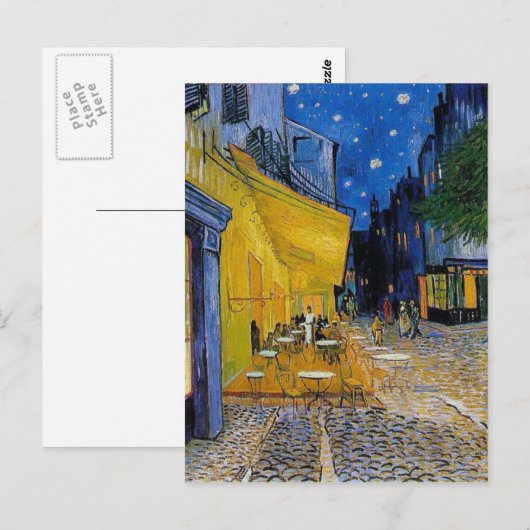 Van Gogh - het briefkaart Cafe Terrace (Voorkant / Achterkant)