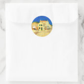 Van Gogh, Het Gele Huis,  Ronde Sticker (Tas)
