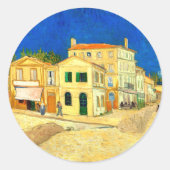 Van Gogh, Het Gele Huis,  Ronde Sticker (Voorkant)