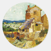 Van Gogh - Het oude molen Ornament Ronde Sticker (Voorkant)