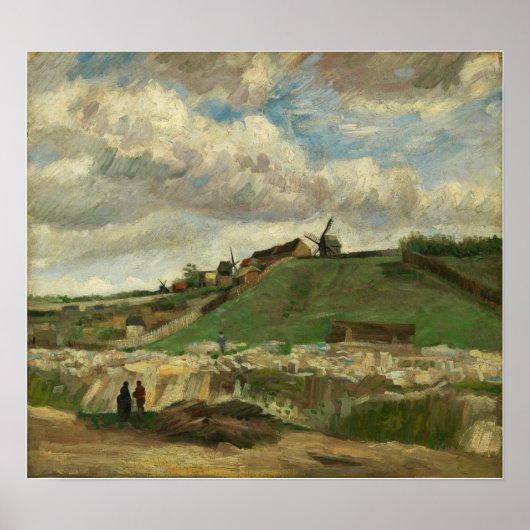 Van Gogh - Heuvel van Montmartre met steengroeve Poster (Voorkant)