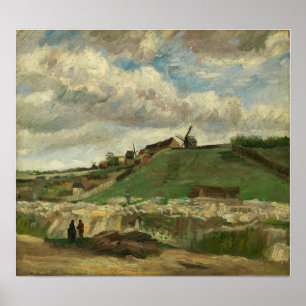 Van Gogh - Hill of Montmartre met Stone Quarry Poster