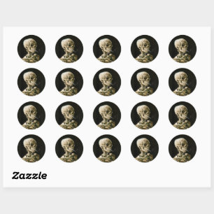 Van Gogh - Hoofd van een Skelet Ronde Sticker