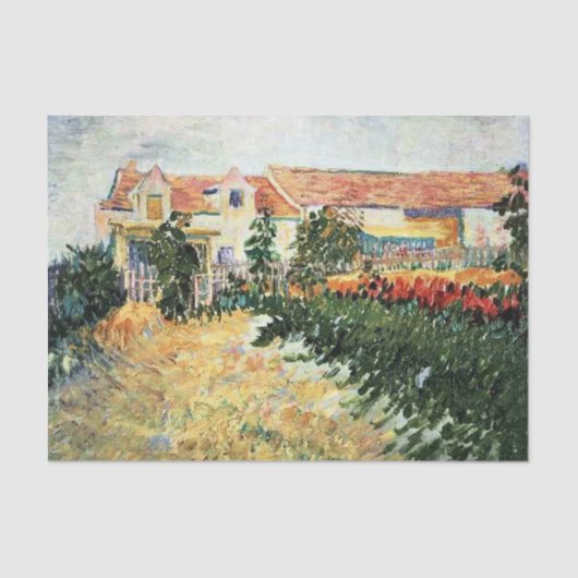 Van Gogh - Huis met zonnebloemen Tissuepapier (Voorkant)