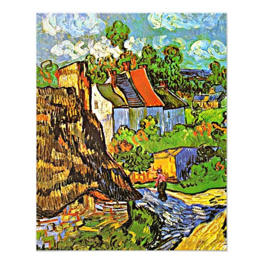 Van Gogh - Huishoudens in Auvers Foto Afdruk (Voorkant)