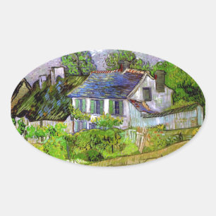 Van Gogh - Huishoudens in Auvers Ovale Sticker