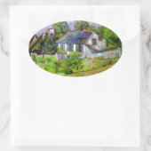 Van Gogh - Huishoudens in Auvers Ovale Sticker (Tas)