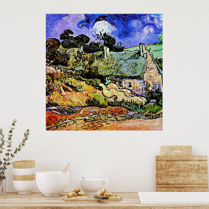 Van Gogh - Huishoudens met gevatchte daken Poster