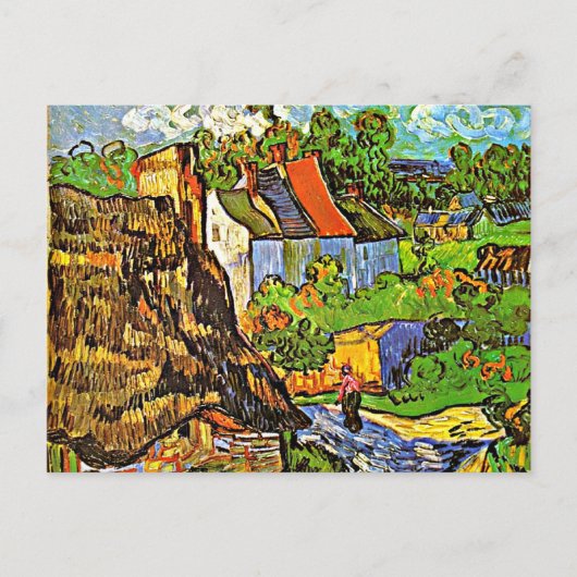 Van Gogh - Huizen in Auvers - 2 Briefkaart (Voorkant)