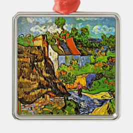 Van Gogh - Huizen in Auvers, beroemd schilderij, Metalen Ornament