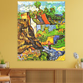 Van Gogh - Huizen in Auvers Canvas Afdruk (Insitu (Woonkamer))
