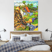 Van Gogh - Huizen in Auvers Canvas Afdruk (Insitu (Slaapkamer))