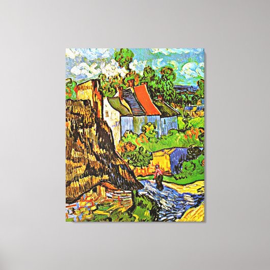 Van Gogh - Huizen in Auvers Canvas Afdruk (Voorkant)