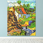 Van Gogh - Huizen in Auvers Canvas Afdruk (Insitu (Houten vloer))