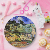 Van Gogh - Huizen met Rieten Daken  Papieren Bordje (Feest)