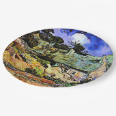 Van Gogh - Huizen met Rieten Daken  Papieren Bordje (Gekanteld)