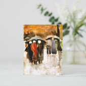 Van Gogh - In de regen, beroemd schilderij Kaart (Staand voorkant)